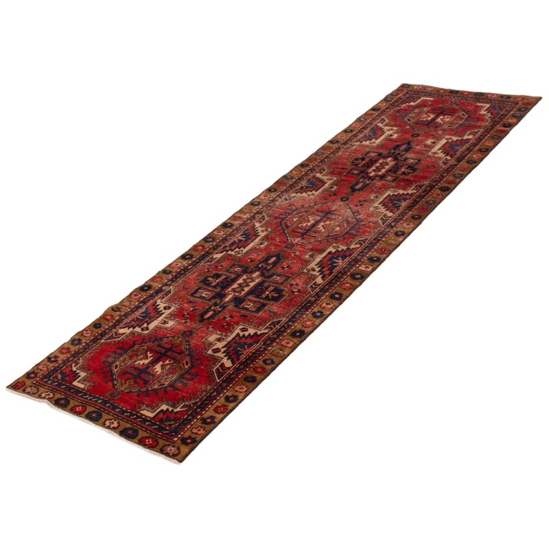 ECARPETGALLERY Hand-knotted Konya Anatolian Red Wool Rug - 3'2 x 11'0