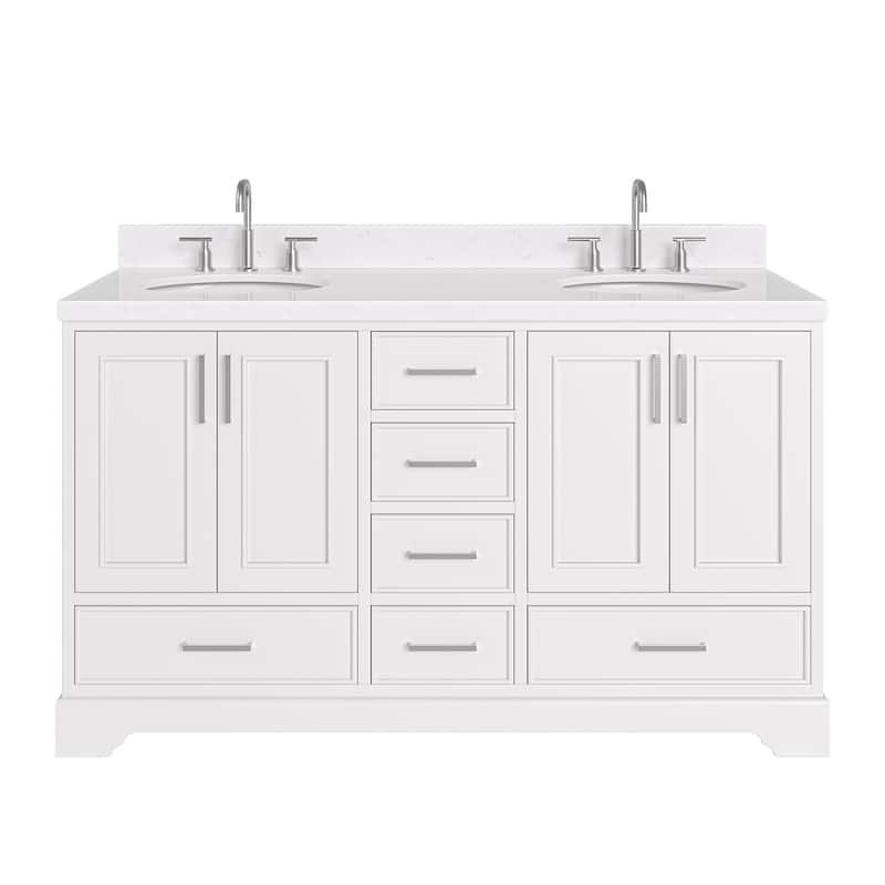 Ariel M060DCQOVO Stafford 60" Free Standing Double Basin Vanity Set