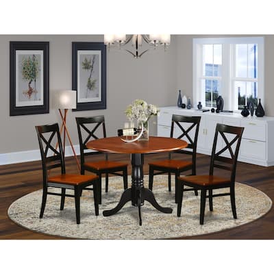 Dining Table Set for 4 - Rococo Radiance Table & Chairs - Asian Hardwood Dining Room Furniture