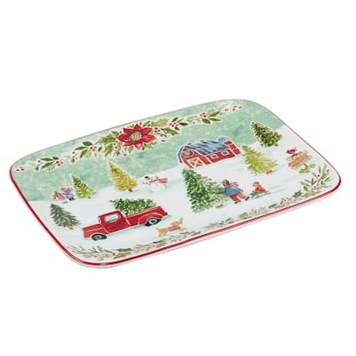 Certified International Joy of Christmas Rectangular Platter 14" x 10" - 14" x 10"