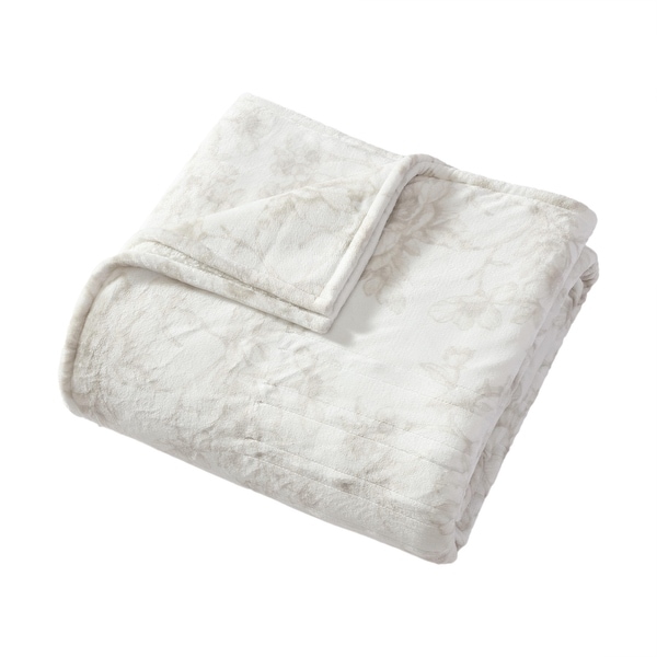 Laura Ashley Plush Knitted Heated Blanket Reversing To Ultra-Soft