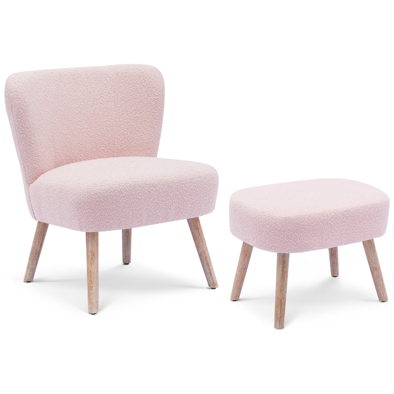 Boucle Polyester Upholstered Living Room Set - Stain Resistant (2-Piece Set)