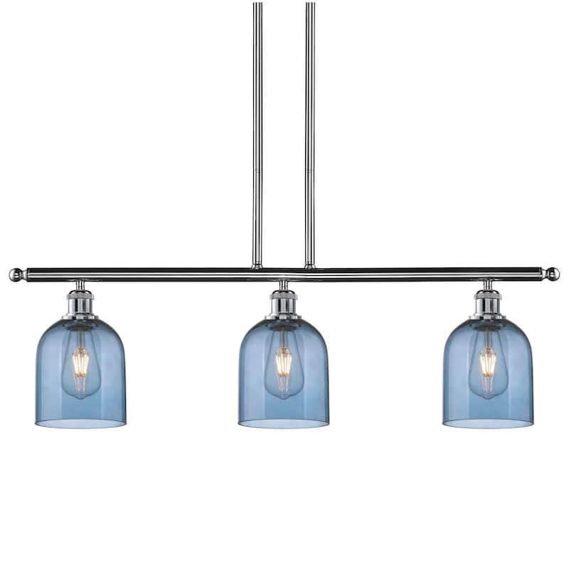 Innovations Lighting 516-3I-10-36 Bella Pendant Bella 3 Light 36" Wide - Polished Chrome / Princess Blue
