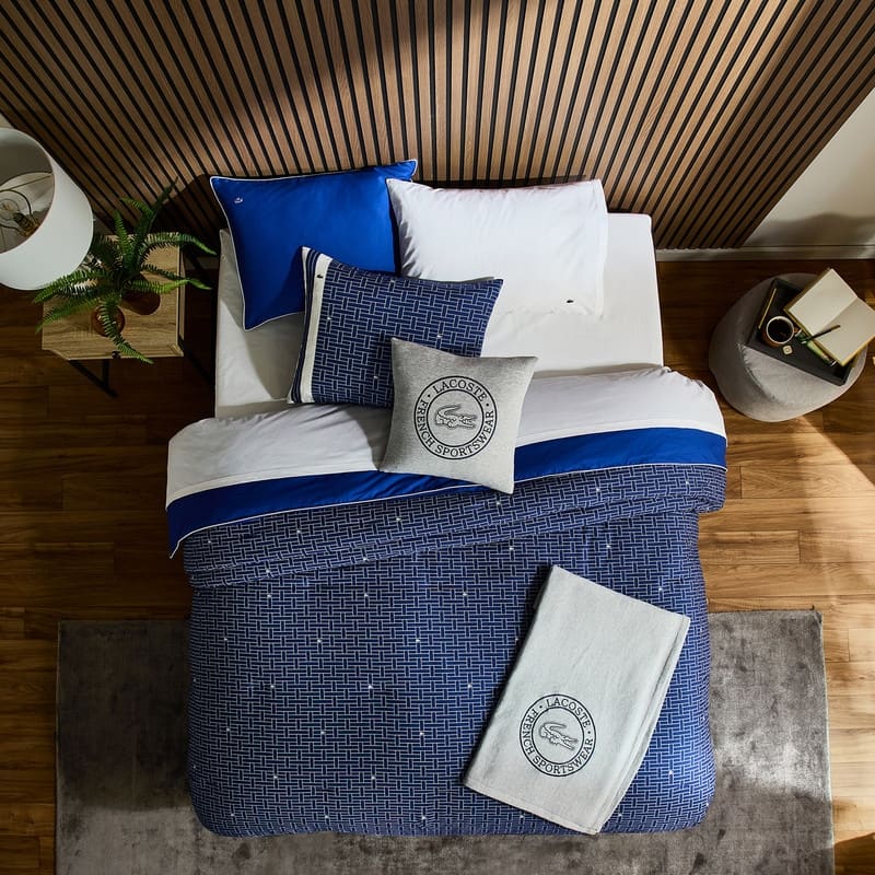 Lacoste Heritage Geo Percale Cotton 3-Piece Comforter Set