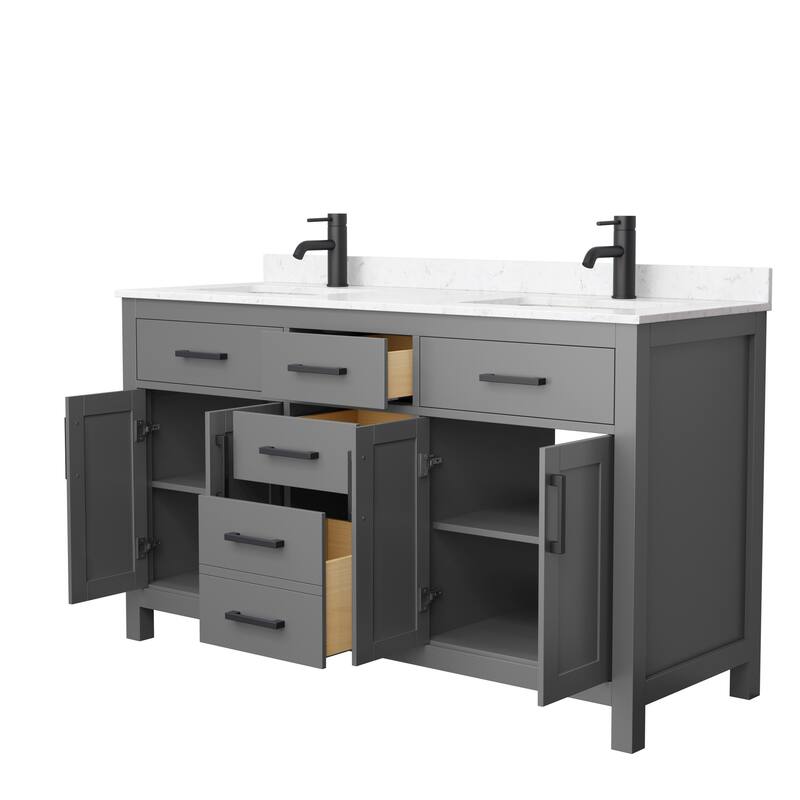 Beckett 60 Inch Double Vanity, Cultured Marble Top