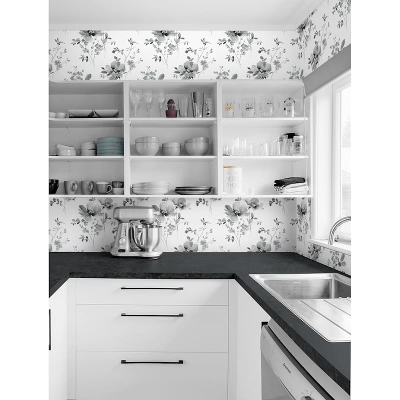 NextWall Watercolor Windflower Peel and Stick Wallpaper
