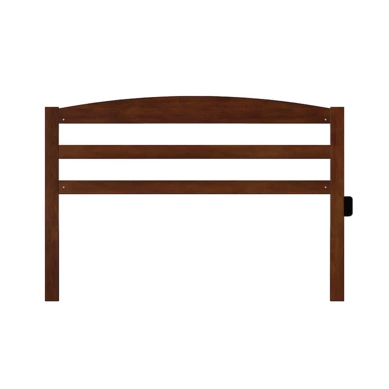 Walnut Horizontal Slat Queen Headboard with Warm Wood Finish and Traditional Sleek Design