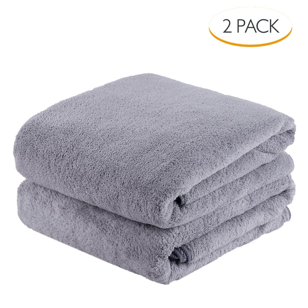2 Pack Coral Fleece Towel Set Hotel SPA Bath Towels
