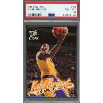 Kobe Bryant 1996 Fleer Ultra Basketball Rookie Card RC #52 Graded PSA 8 - 8'6" x 11'6"