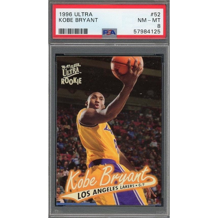 Kobe Bryant 1996 Fleer Ultra Basketball Rookie Card RC #52 Graded PSA 8 - 8'6" x 11'6"