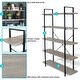 preview thumbnail 8 of 7, Sunnydaze Industrial Style 5-Tier Bookshelf with Wood Veneer Shelves