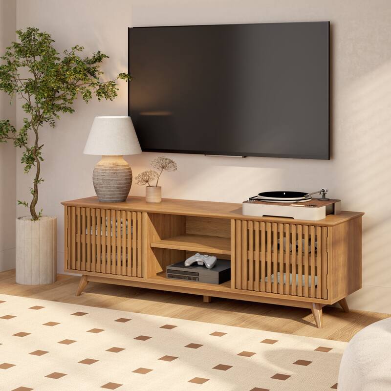 Plank and Beam Mid-Century Modern TV Stand