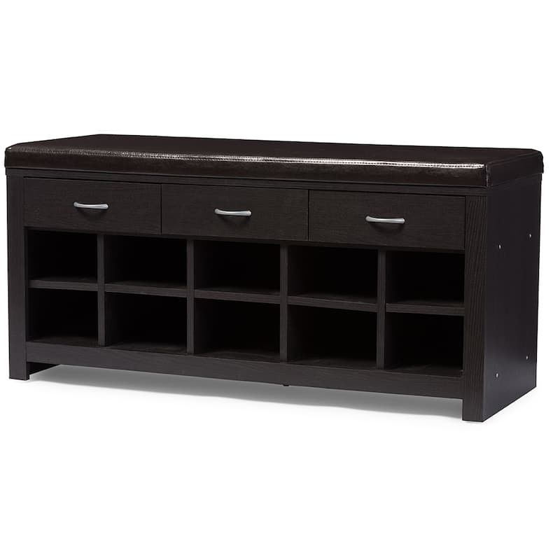 Espresso Entryway Bench - Espresso - 41.8"W x 15.6"D x 20.1"H