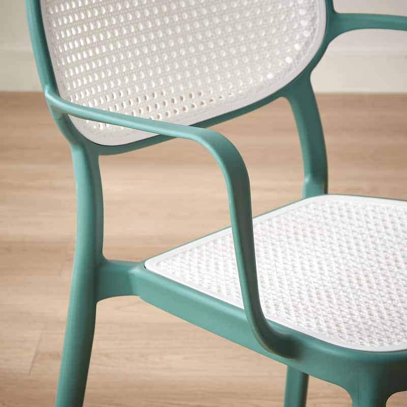 Art Leon Set of 2 Modern Stackable Indoor or Outdoor Dining Chair