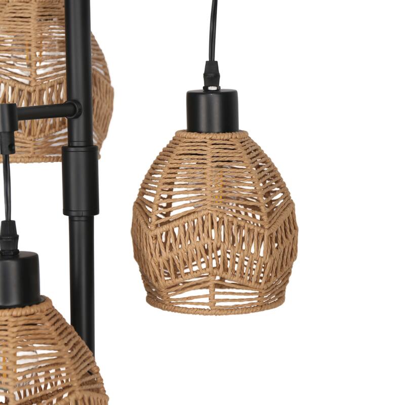 Woven Globe Floor Light Bohemian Tall Lamp