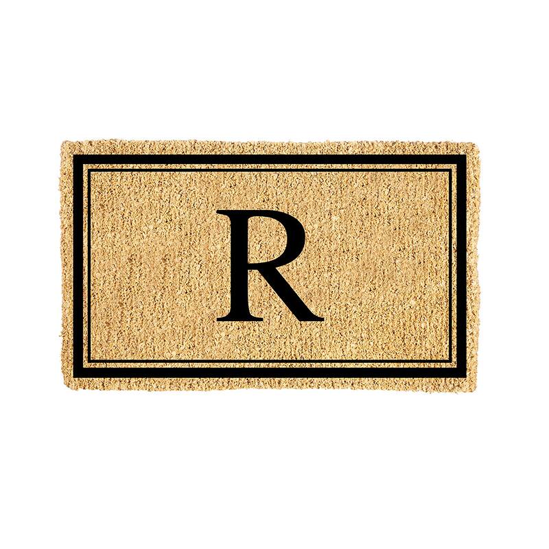 28 in. x 16 in. Monogram Coir Mat, Letter "R"