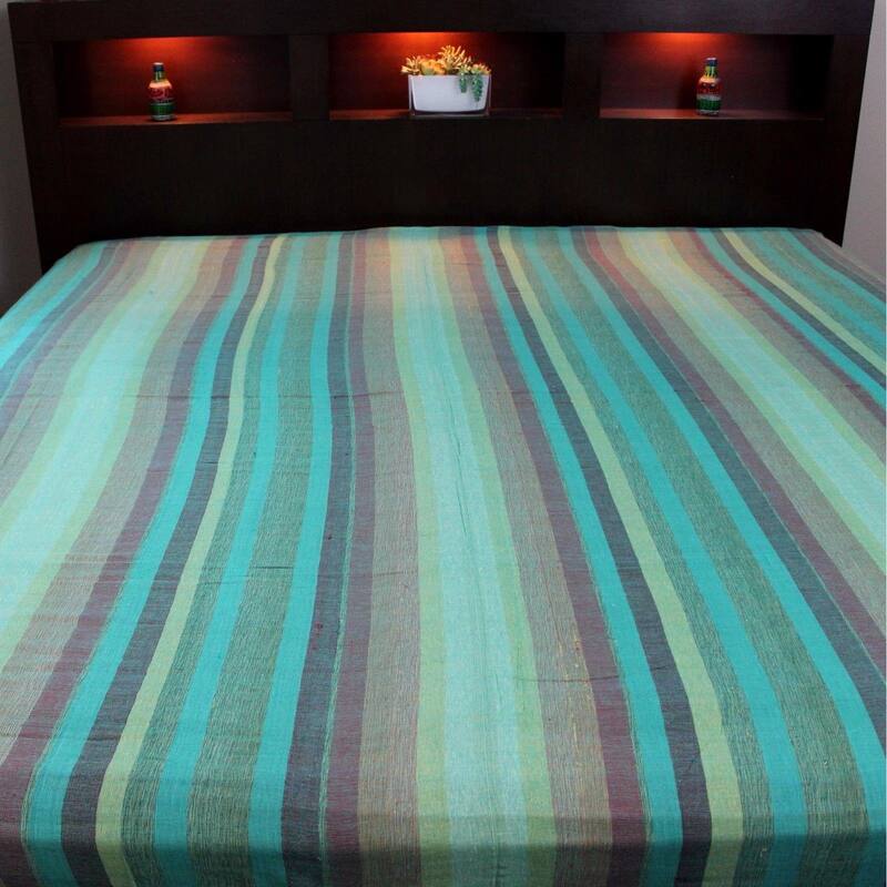 Striped Light weight Cotton Tablecloth Rectangle Red Blue Green