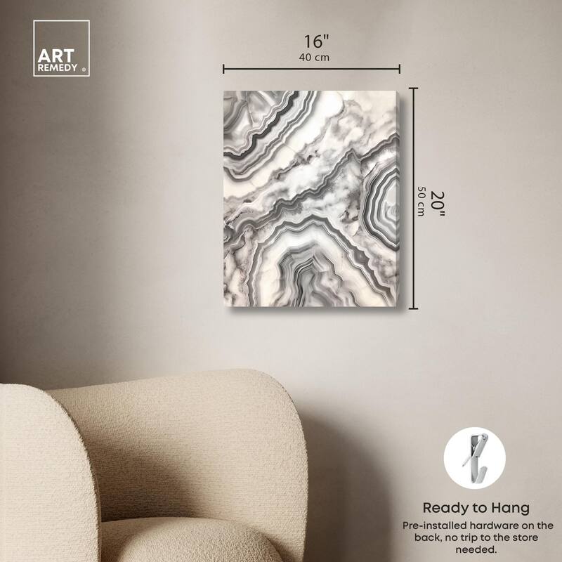 Silvered Sediment Canvas by Art Remedy, Gallery Wrapped