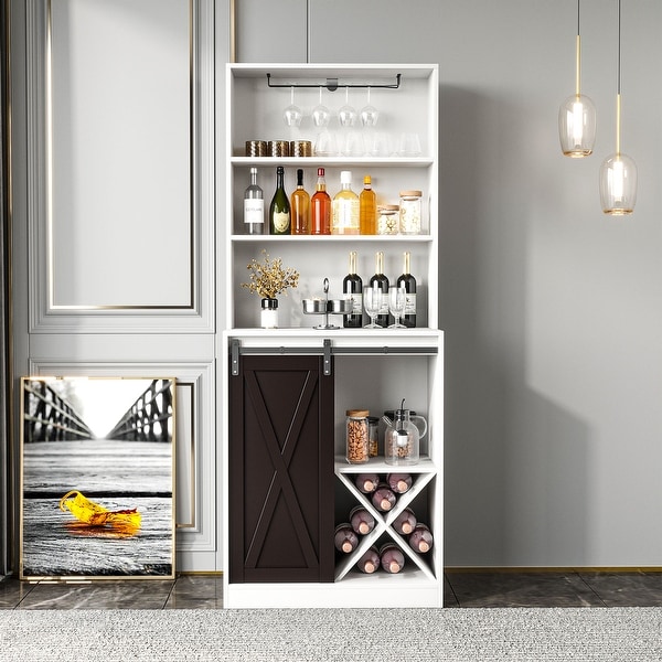 Sliding barn best sale door wine cabinet