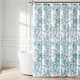 preview thumbnail 1 of 7, Lush Decor Bird And Hydrangea Toile Teal Shower Curtain 72" x 72" - Teal