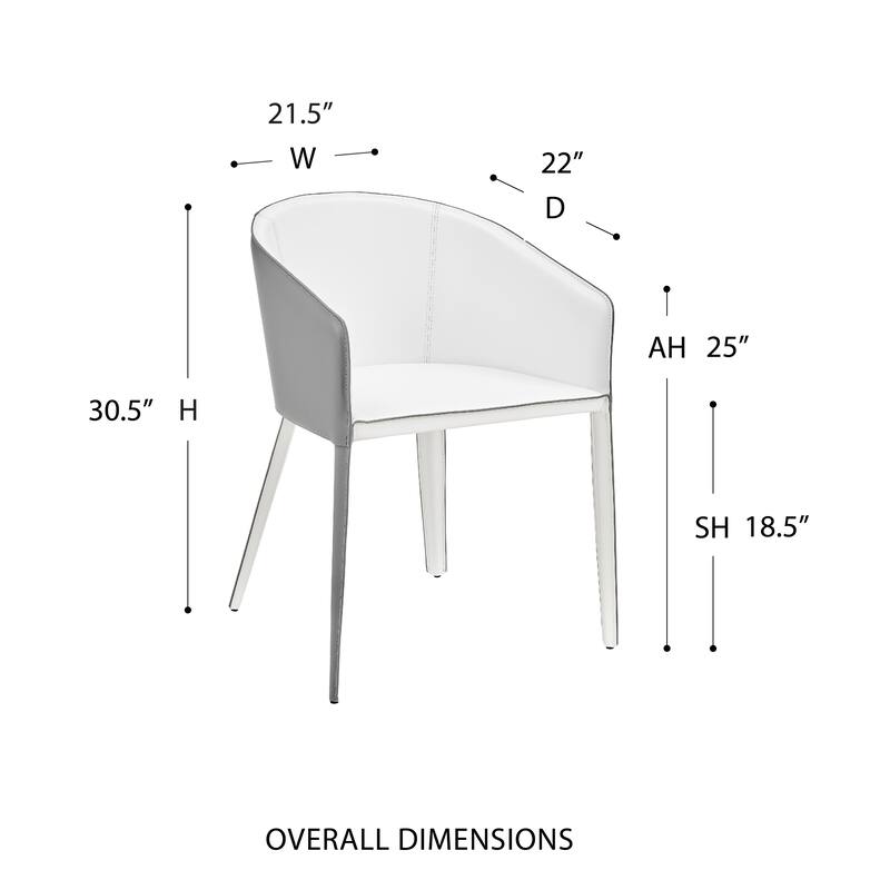 Pallas Armchair In White and Gray - Set of 1