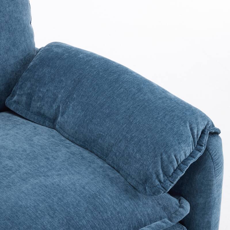 Oversized Chenille Bean Bag Chair, High Back Reading Armchair, Comfy Fluffy Sofa Chair with Cushions & Wide Seat
