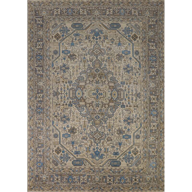 Traditional Tabriz Persian Rug Living Room Hand-Knotted Wool Carpet - 8'4"x 10'9"