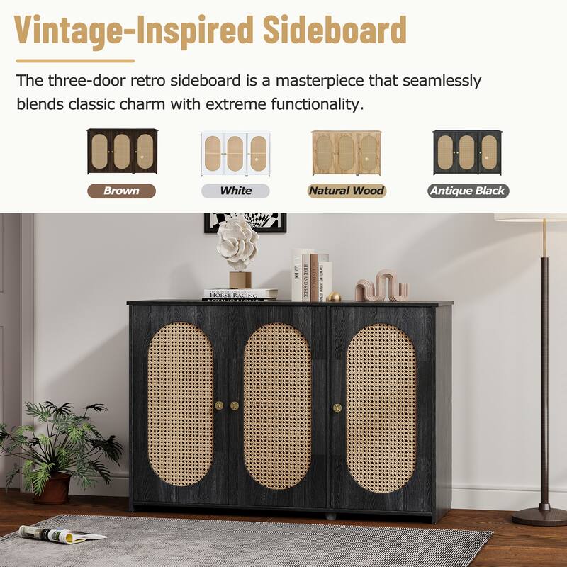 48.8''W 3-Door Sideboard with Large Storage Space - N/A