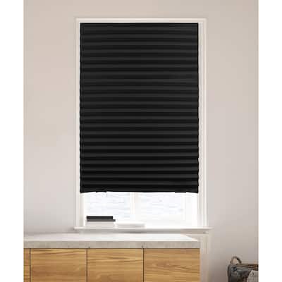 Lumi Cordless Black Paper Blackout Temporary Pleated Shades (6-Pack)
