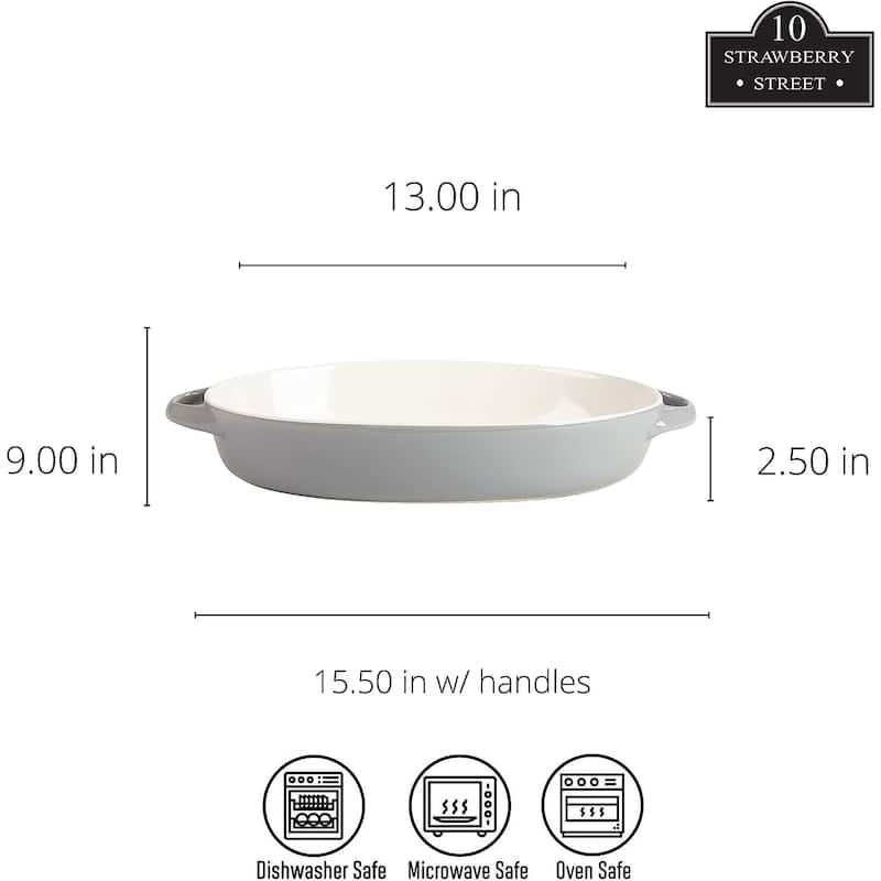 10 Strawberry Street Sienna Oval 13" and 10.5" Bakeware Set