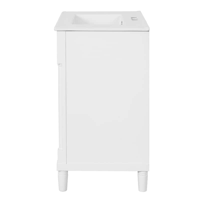 30" Undermount Ceramic Sink Bathroom Vanity, Soft-Closing Door Bathroom Storage Cabinet with 2 Drawers