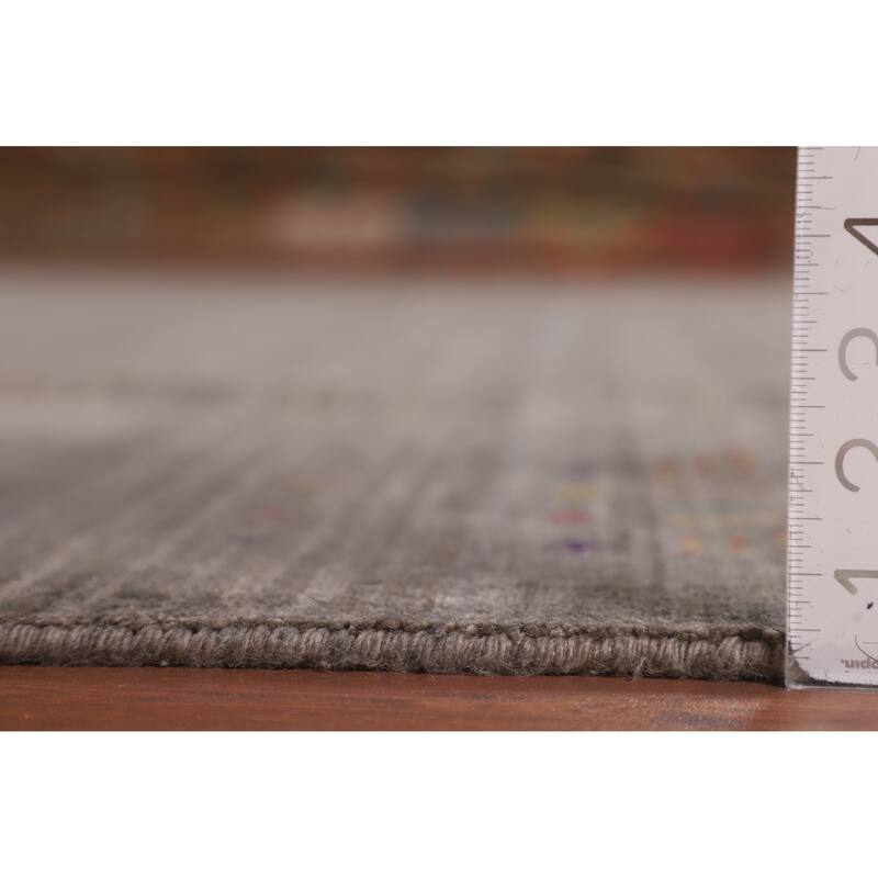 Earth Tone Gabbeh Square Area Rug Silk Carpet - 10'1" X 9'10"