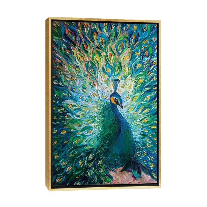 iCanvas "Peacock XXXII" by Willson Lau Framed Canvas Print - Gold - 40x26