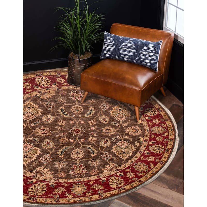 ECARPETGALLERY Hand-knotted Jamshidpour Brown Wool Rug - 5' x 5'