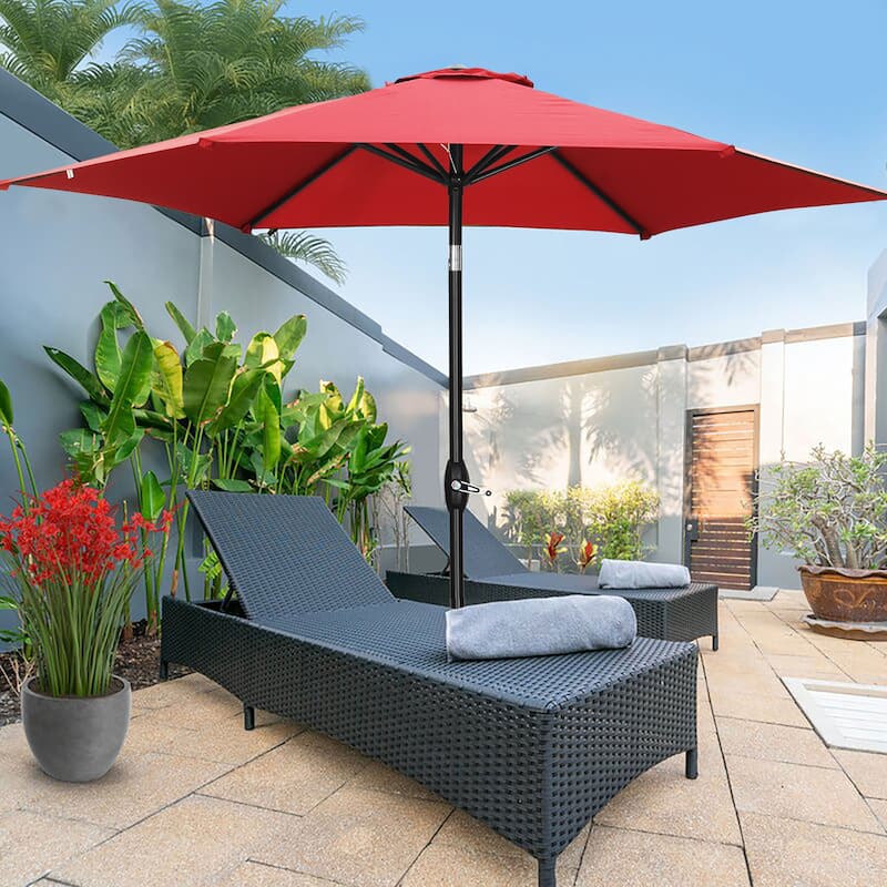 Ainfox 9ft Outdoor Patio Umbrella Crank Lift Tilt Without Base
