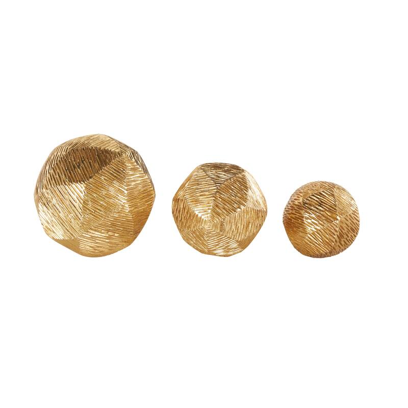 Gold or White Resin Decorative Orbs & Vase Filler with Varying Sizes (Set of 3)