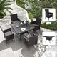 preview thumbnail 38 of 52, Kullavik Outdoor Dining Set, Rattan Patio Furniture Dining Table & Chairs