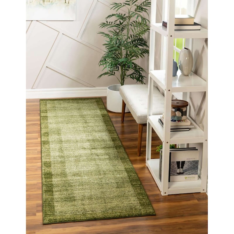Contemporary Weby Collection Area Rug - 2'x6' - Light Green