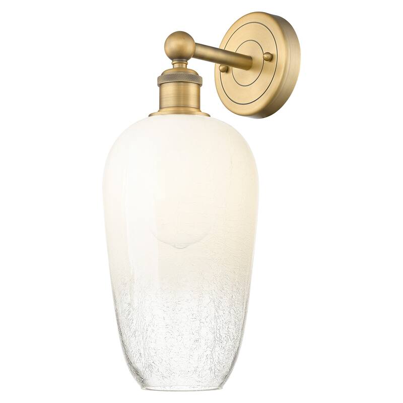 Innovations Lighting 616-1W-18-7 Brookhaven Flute Sconce Brookhaven - Brushed Brass / Opal