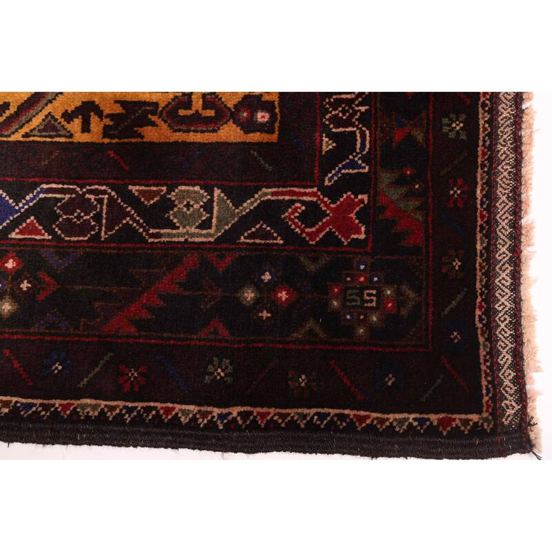 ECARPETGALLERY Hand-knotted Teimani Black Wool Rug - 3'8 x 6'6