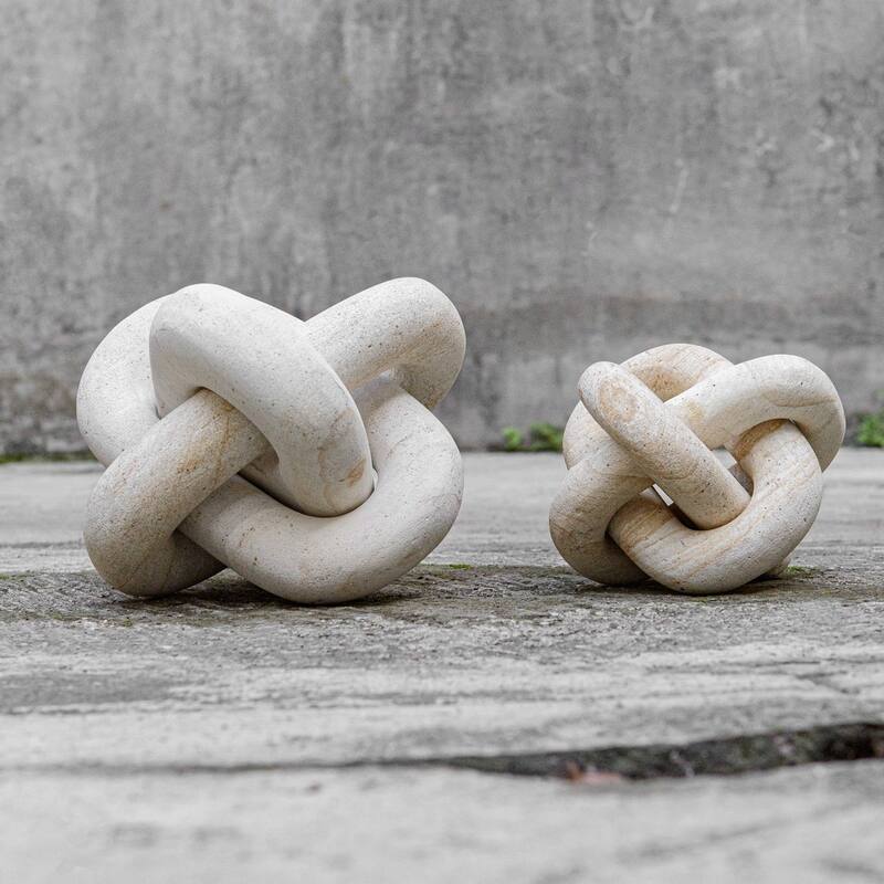 Intertwined Limestone Sculpture - 7.25" - Set of 2