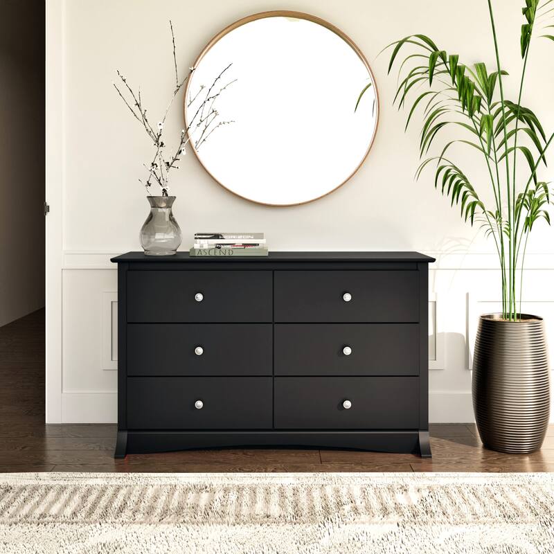 Porch & Den Commerce Black 6-drawer Condo-sized Dresser