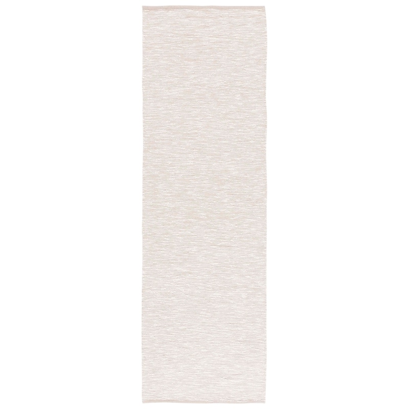 SAFAVIEH Handmade Montauk Jorun Cotton Rug - 2'3" x 8' Runner - Light Grey/Ivory