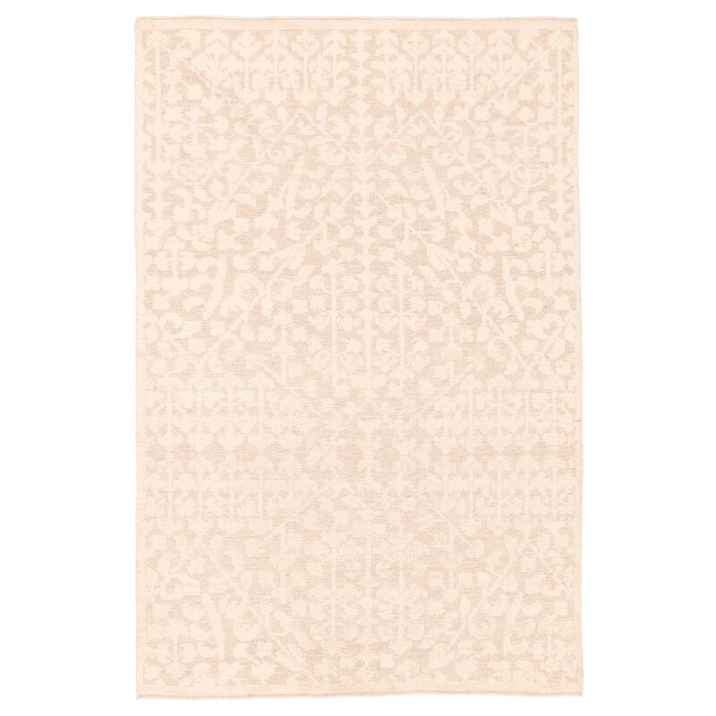 ECARPETGALLERY Hand-knotted Tangier Cream Wool Rug - 5'0 x 7'10