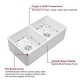 preview thumbnail 3 of 5, Vanityfair 32" L x 20" W Ceramic Double Basin Farmhouse Kitchen Sink with Accessories - 32" L x 20" W