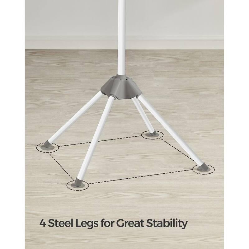 Stainless Steel Foldable Clothes Drying Rack with 360° Rotatable Arms Large Capacity and Space-Saving Design