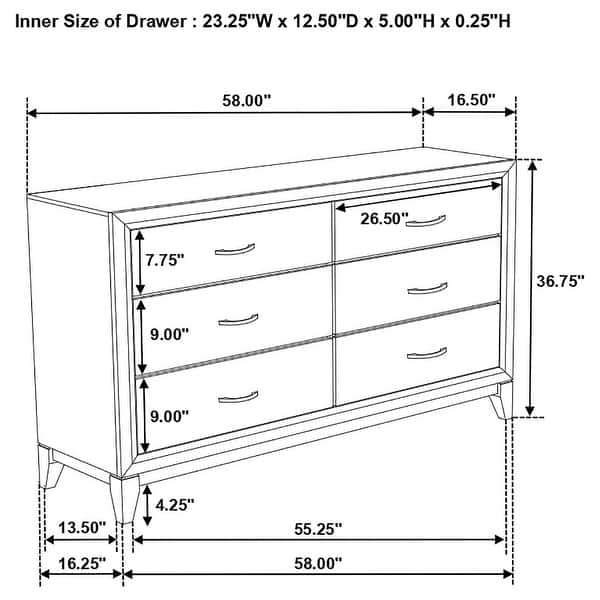 dimension image slide 42 of 47, Watson Transitional Panel Grey Oak Bedroom Set