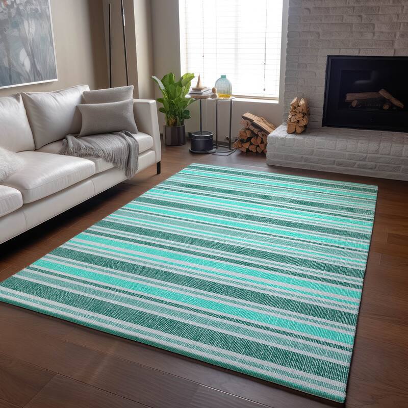 Premium Washable Super Soft Modern Cabana Stripe Mayfield Rug