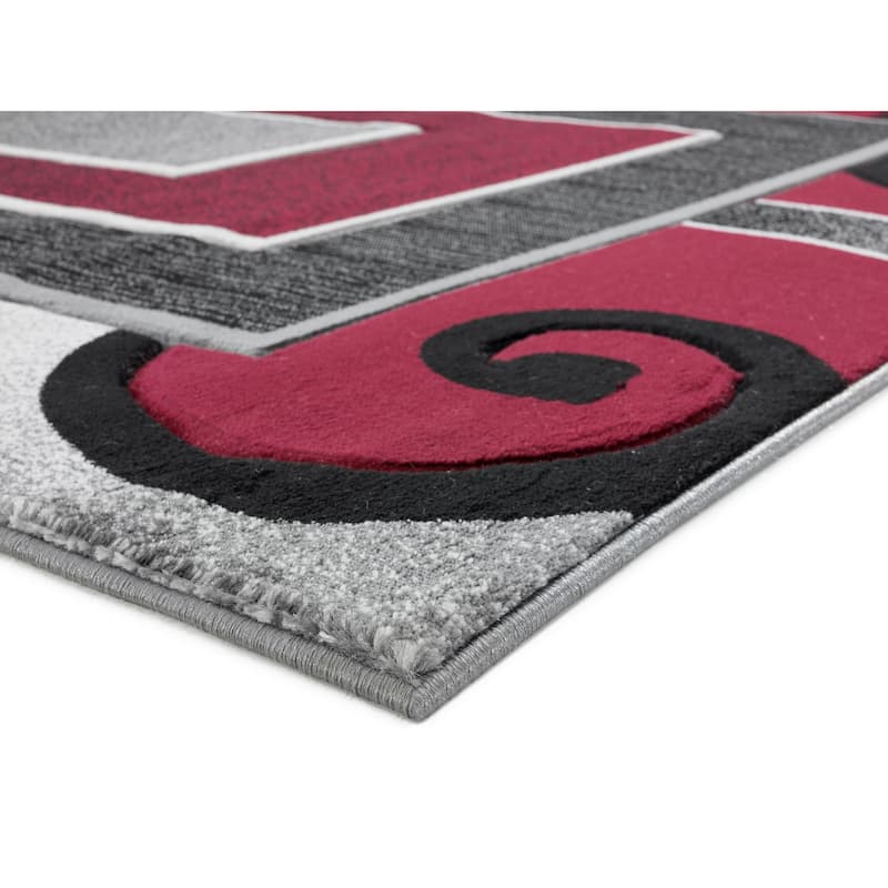 Glamour Red/Black Polypropylene Area Rug