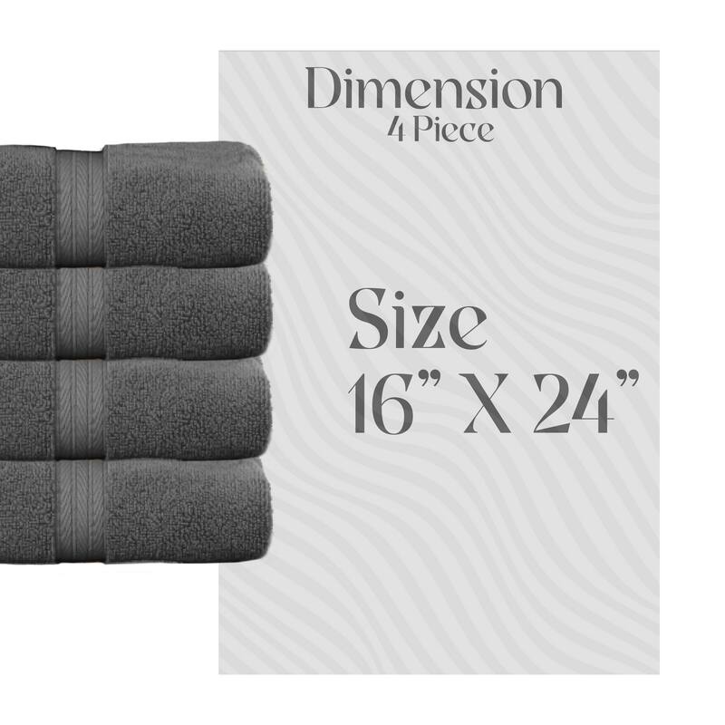 Home Weavers Elegance Essentials 550GSM Cotton Zero Twist Super Absorbent Hand Towel Set of 4